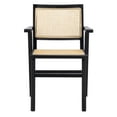 thumbnail image 4 of SAFAVIEH Couture Hattie Coastal Cane Solid Dining Armchair, Black/Natural (Set of 2), 4 of 12