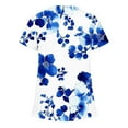 thumbnail image 4 of Gamivast Scrubs for Women Bold Floral Print V-Neck Short Sleeve Nursing Scrubs Pocket Moisture Wicking Quick-Dry Scrub Shirts Healthcare Workwear, 4 of 5