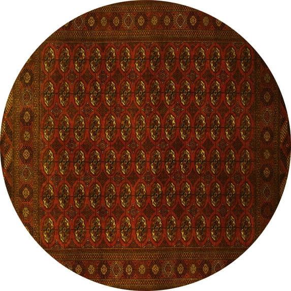Ahgly Company Indoor Round Persian Yellow Traditional Area Rugs, 6' Round