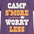 thumbnail image 3 of Instant Message - Camp Smore Worry Less - Toddler And Youth Girls Short Sleeve Graphic T-Shirt, 3 of 6