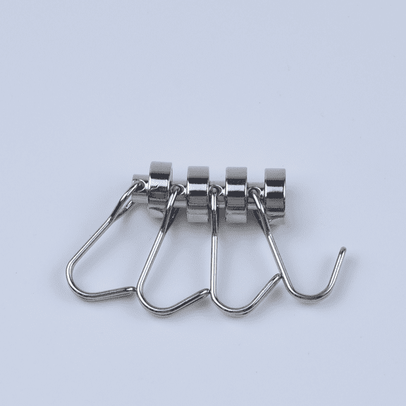 4 Pack Magnetic Hooks, Heavy Duty Silver Magnets with Hook for Fridge BBQ Indoor Outdoor Hanging Classroom Tools