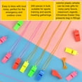 thumbnail image 5 of 200 Pieces Plastic Whistles with Lanyard Loud Whistles Emergency Whistles Bulk for School Trainning Outdoor Hiking Sports Coaches Teacher Referees Whistle, 5 of 6
