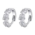 thumbnail image 1 of Pendiente de flor de ciruelo de metal duradero con diamantes de imitación plateados, hermoso pendiente para mujer (plata), 1 of 7