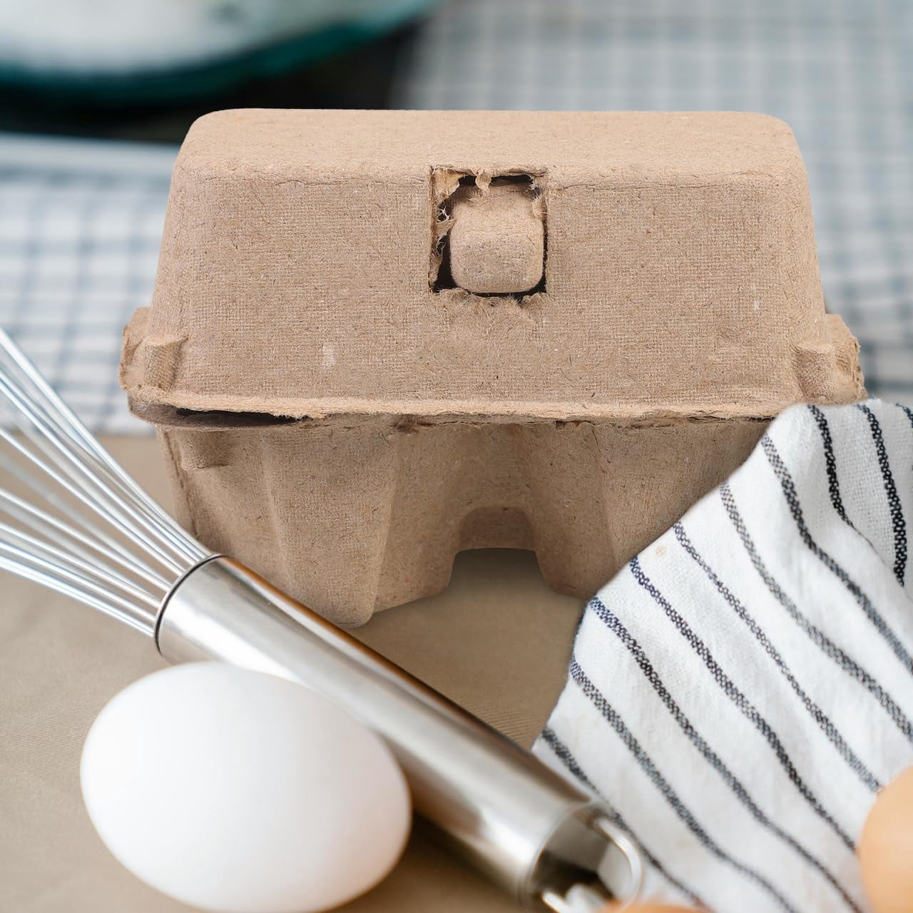 RVKXHD 25 Pcs 2 Count Egg Cartons Bulk, Natural Paper Pulp Chicken Egg Storage Containers Holder for Kitchen Supermarkets Farm Market Display
