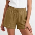 thumbnail image 4 of Xfvqtps Shorts for Women Elastic Waist Drawstring Casual Summer Shorts with Pockets Solid Color Lounge Shorts, 4 of 7