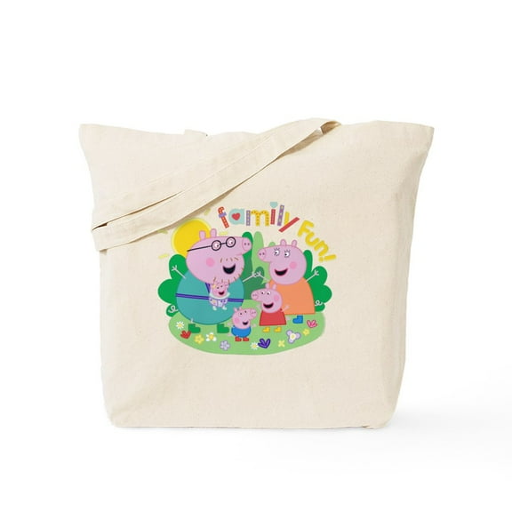 CafePress - Peppa Pig: Family Fun! - Unisex Canvas Tote Bag, Beige, 1-Piece