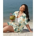 thumbnail image 3 of CASSIE LIZ Womens Sets 2 Piece Outfits Short Sleeve Plus Size Lounge Summer Beach Short Vacation Clothing Green Leaf Hawaii Shirts XL 16W 18W, 3 of 8