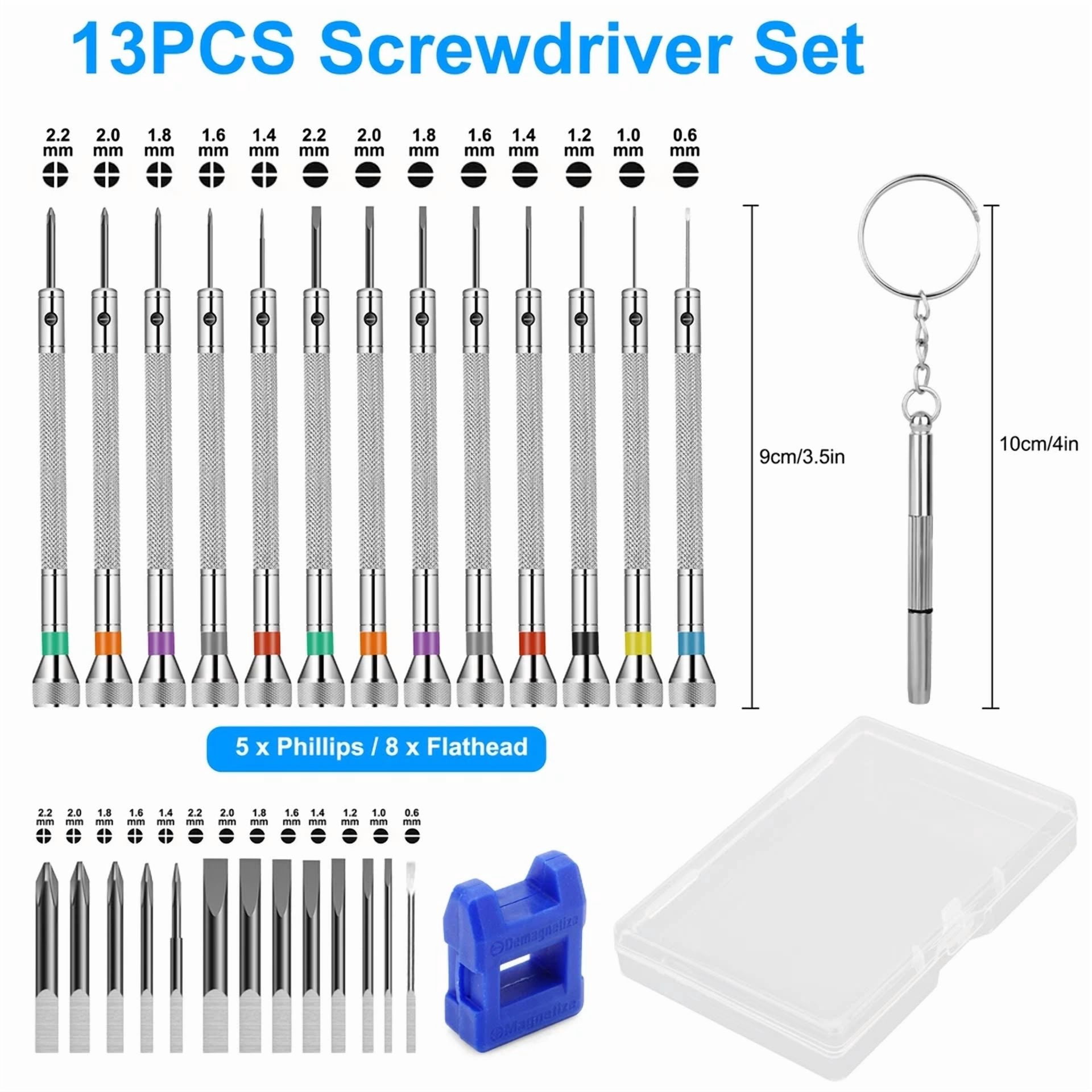 13Pcs Precision Screwdriver Set For Watch Glasses Jewelry Electronic Repair Tool