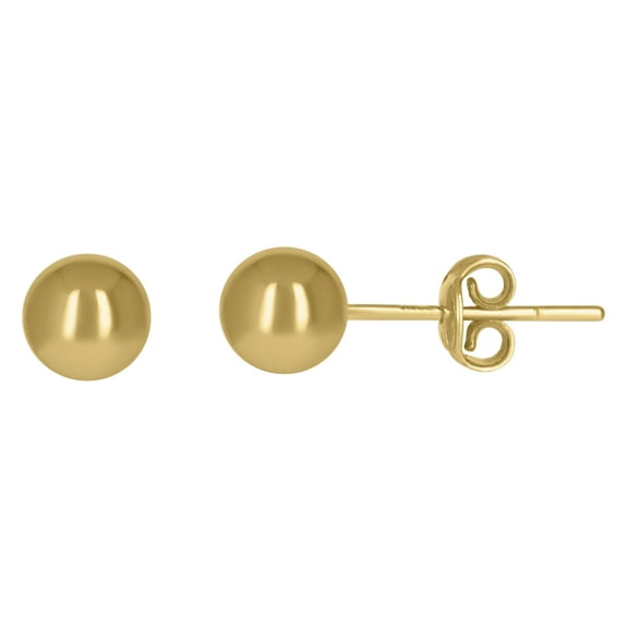 10k 10kt Yellow Gold Mens Polished Finish Ball Stud Earrings 3mm