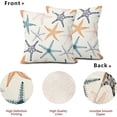 thumbnail image 3 of Orange Blue Teal Starfish Pillow Covers 18X18 Inch Set of 2 Beach Ocean Coastal Decorative Square Pillow Cases Summer Nautical Cotton Linen Cushion Case Home Decor For Sofa Couch Bedroom Outdoor, 3 of 6