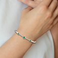thumbnail image 3 of Primal Gold 14 Karat White Gold Diamond and Cabochon Emerald Bangle, 3 of 3