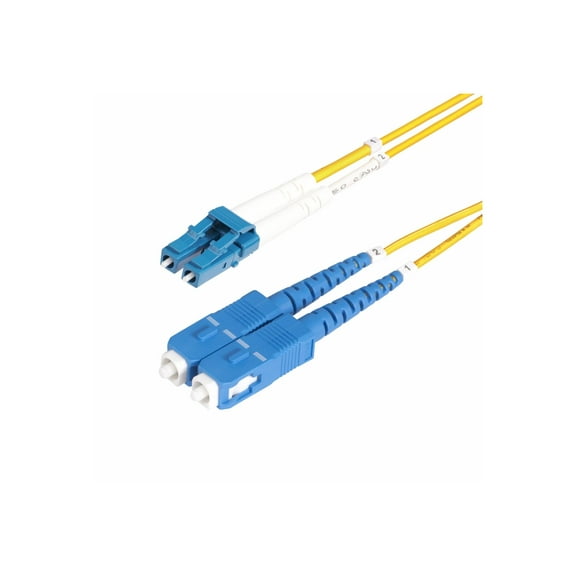 StarTech 1m 3.3ft LC to SC UPC OS2 Single Mode Duplex Fiber Optic Cable 9/125 100G Low Insertion Loss LSZH Fiber Jumper Cord