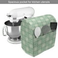 thumbnail image 2 of Mint Stand Mixer Cover, Circles and Dots Linked with Lines Wavy Squares Geometric Retro Style, Kitchen Appliance Organizer Bag Cover with Pockets, 5 Quarts, Almond Green Emerald, by Ambesonne, 2 of 4