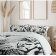 thumbnail image 6 of Ambesonne Black White Duvet Cover Sets, Winter White Tiger, 2-Queen, White Black and Grey, 6 of 7