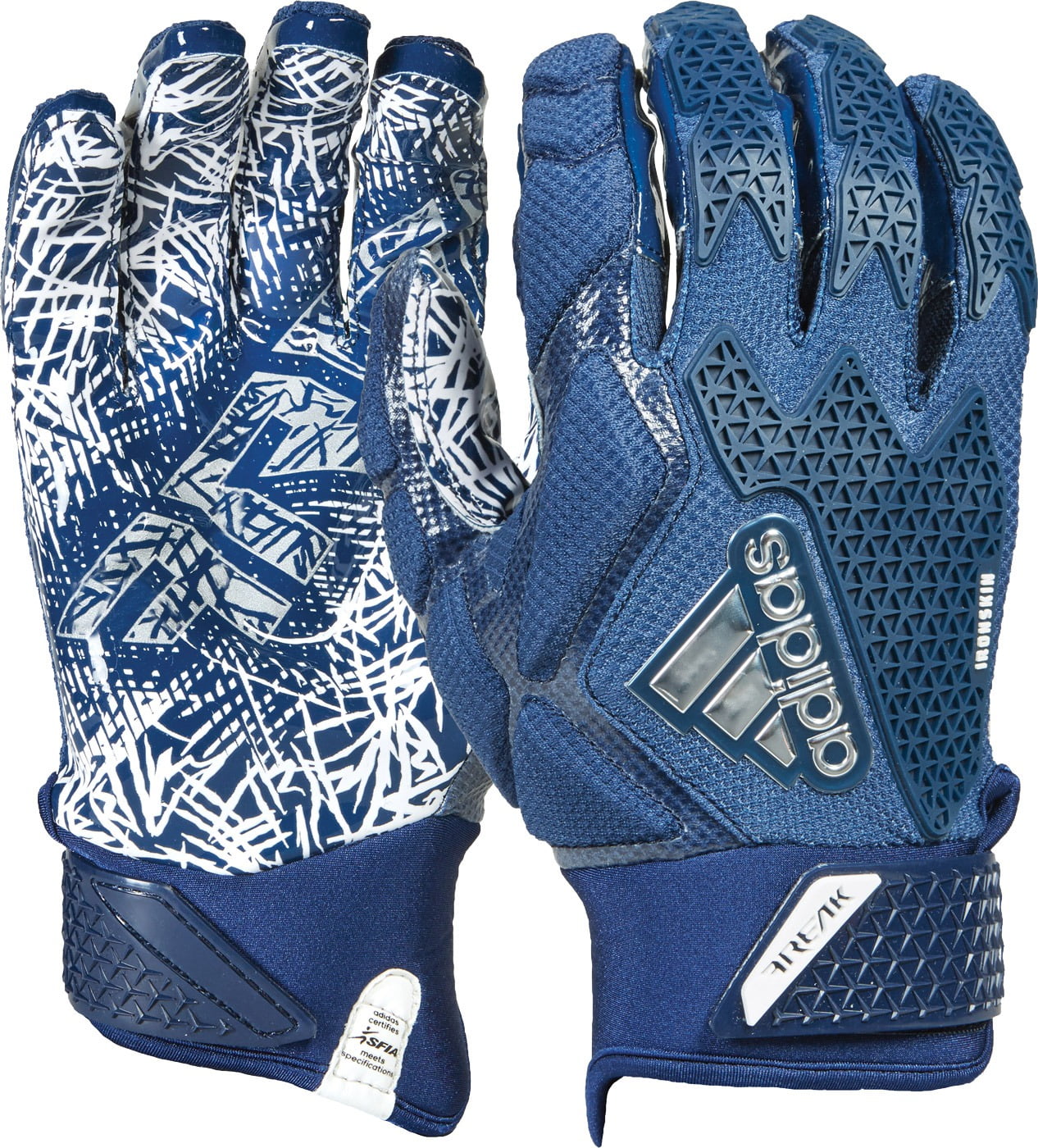 navy blue adidas football gloves