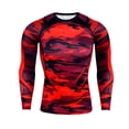 thumbnail image 1 of Jumpingount Camiseta ajustada para hombre, cuello ajustado, ropa moldeadora transpirable, camisa de compresión duradera elástica, ejercicio para Camisetas Rojo Jumpingount AP013445-02, 1 of 6
