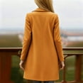 thumbnail image 4 of Lovzfmll Women's Wool Coat, Notch Lapel Long Sleeve Slim Fit Mid-Length Trench Yellow, 3XL, 4 of 8
