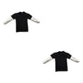 thumbnail image 2 of Tholdsy Camiseta de manga larga, moda Retro, diseño único, apariencia exquisita, antideslizante, amplias ocasiones, ropa de empalme para hombres Negro 2piezas, 2 of 6