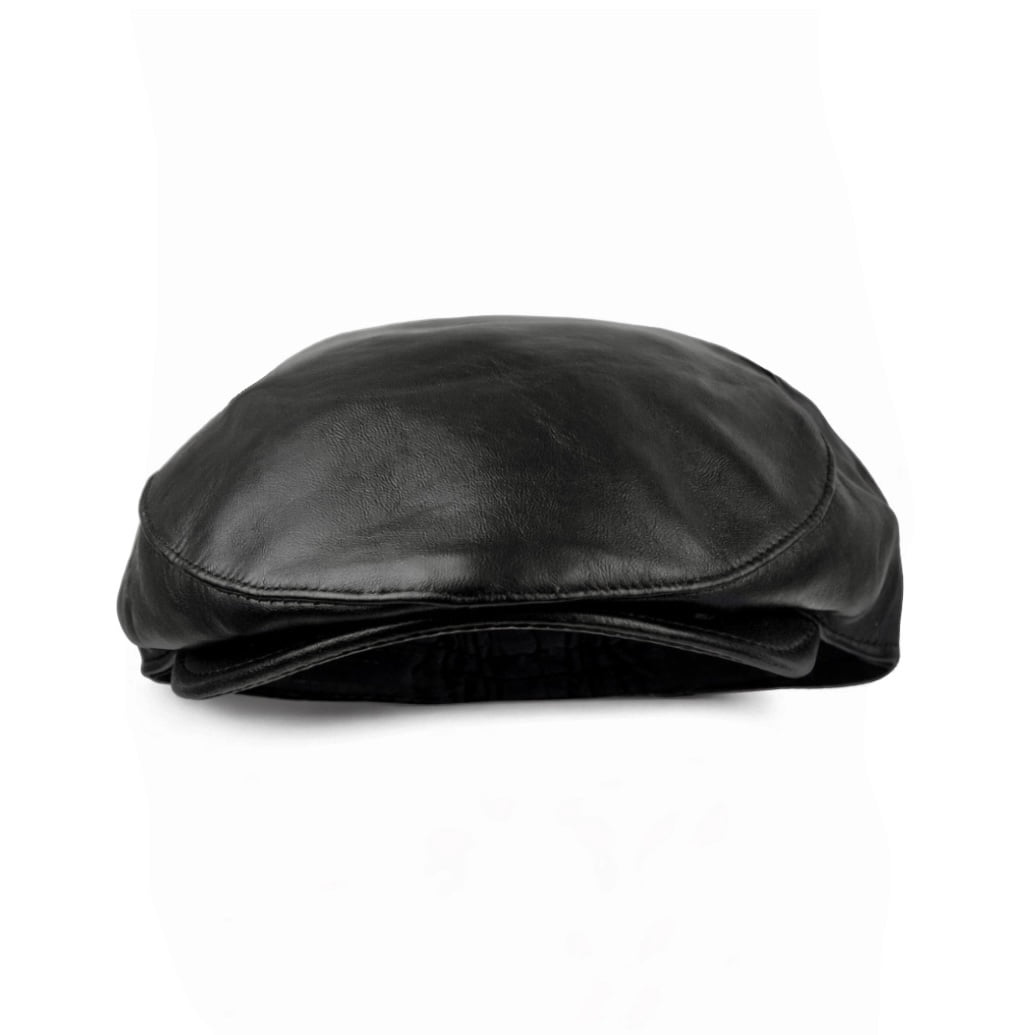 Handmade Men’s Real Leather Newsboy Cap – Vintage Sheepskin Leather Flat Cap, Classic Cabbie Driver Ascot Hat