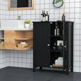 thumbnail image 4 of Giantex Bathroom Floor Cabinet, Freestanding Side Storage Cabinet with Double Doors and Adjustable Shelves, 23.5 x 12 x 31.5 inches (Black), 4 of 8