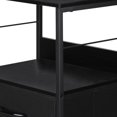 thumbnail image 3 of Bedside table with drawers End table with charging station Bedroom side table with USB port and socket 3-storey high bedside frame with fabric drawers for living room, dormitory, 3 of 6
