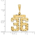thumbnail image 4 of Real 14kt Yellow Gold Medium Diamond-cut Number 36 Charm Pendant; for Adults and Teens; for Women and Men, 4 of 4