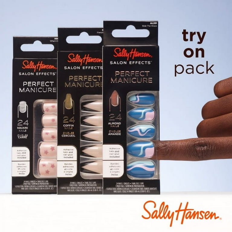 Sally Hansen Perfect Manicure Press on Nail Kit, Almond, Ride the