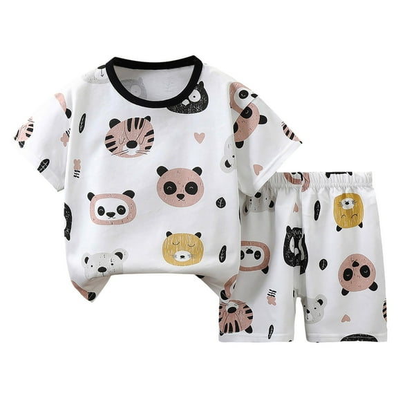 Toddler Girls 2Pcs Summer Outfits Set with Flower Short Sleeve T-Shirt Pants (1-8Y Gift) Summer 2Pcs Gift Outfits Set Girls Summer Set 1-8 Years,3-6 Months