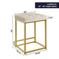 thumbnail image 3 of Leejay 24 inch Backless Counter Height Upholstered Beige Stool for Kitchen Island ,Set of 4, 3 of 6
