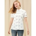 thumbnail image 3 of Blusa de algodón Allegra K Volantes Cuello Vuelto Blanco M, 3 of 6