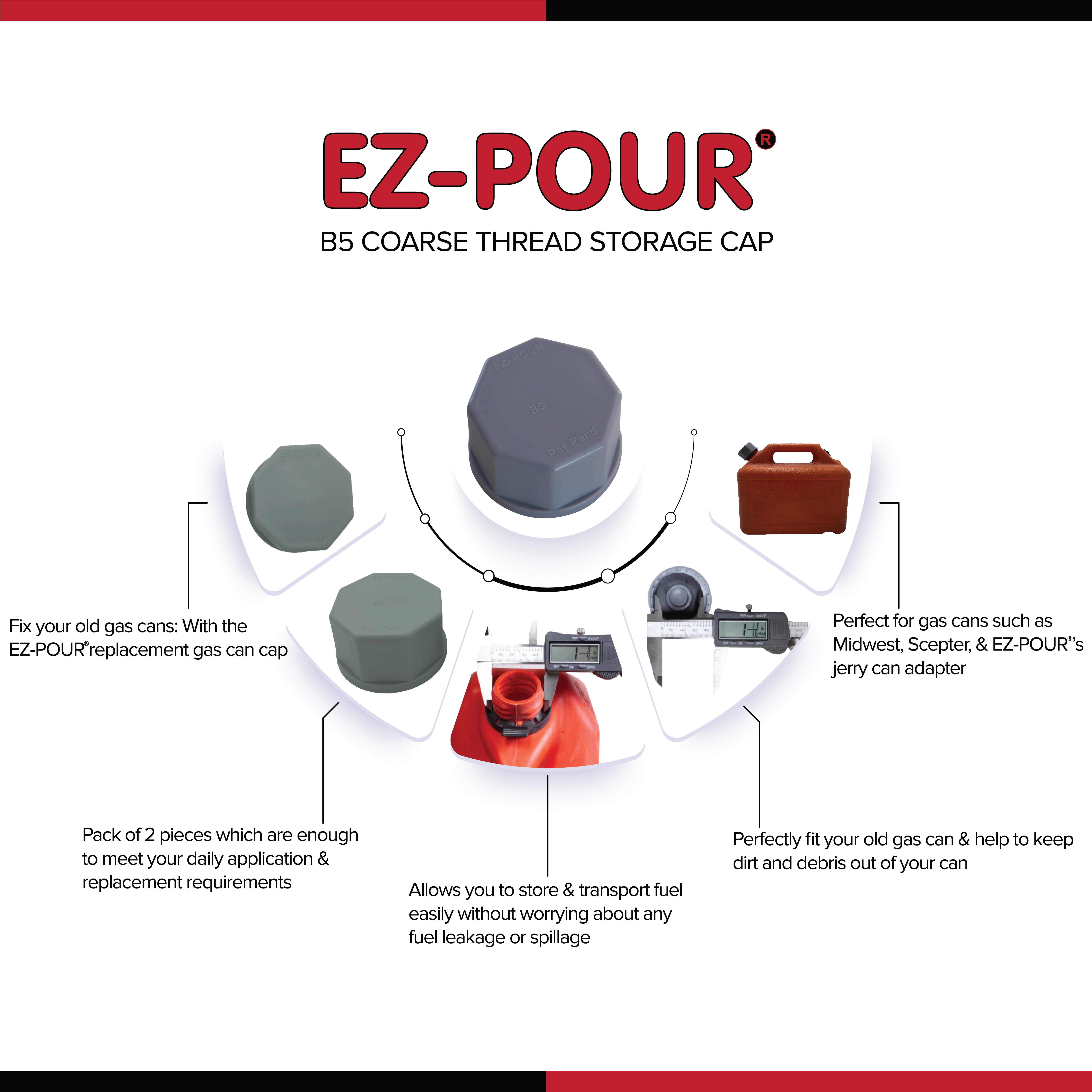 Gas Can Cap Replacement Red Coarse Thread Cap Solid Transportation Gas Can  Caps Prevent Fuel Leakage