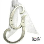 Gloria Duchin Silvertone Initial with Swarovski Crystals