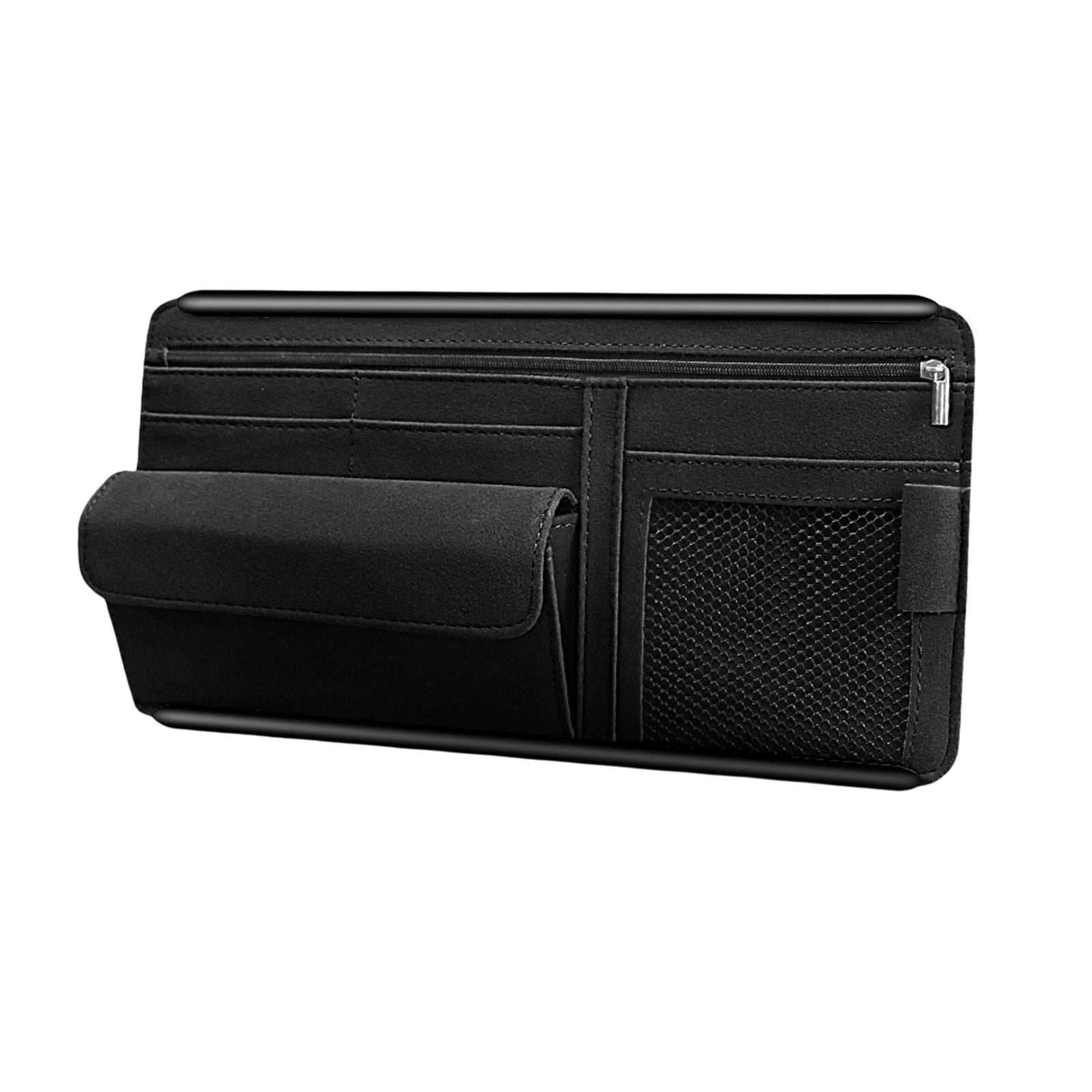 Car Sun Visor Organizer with Multi Pocket Zippers, Auto Interior
