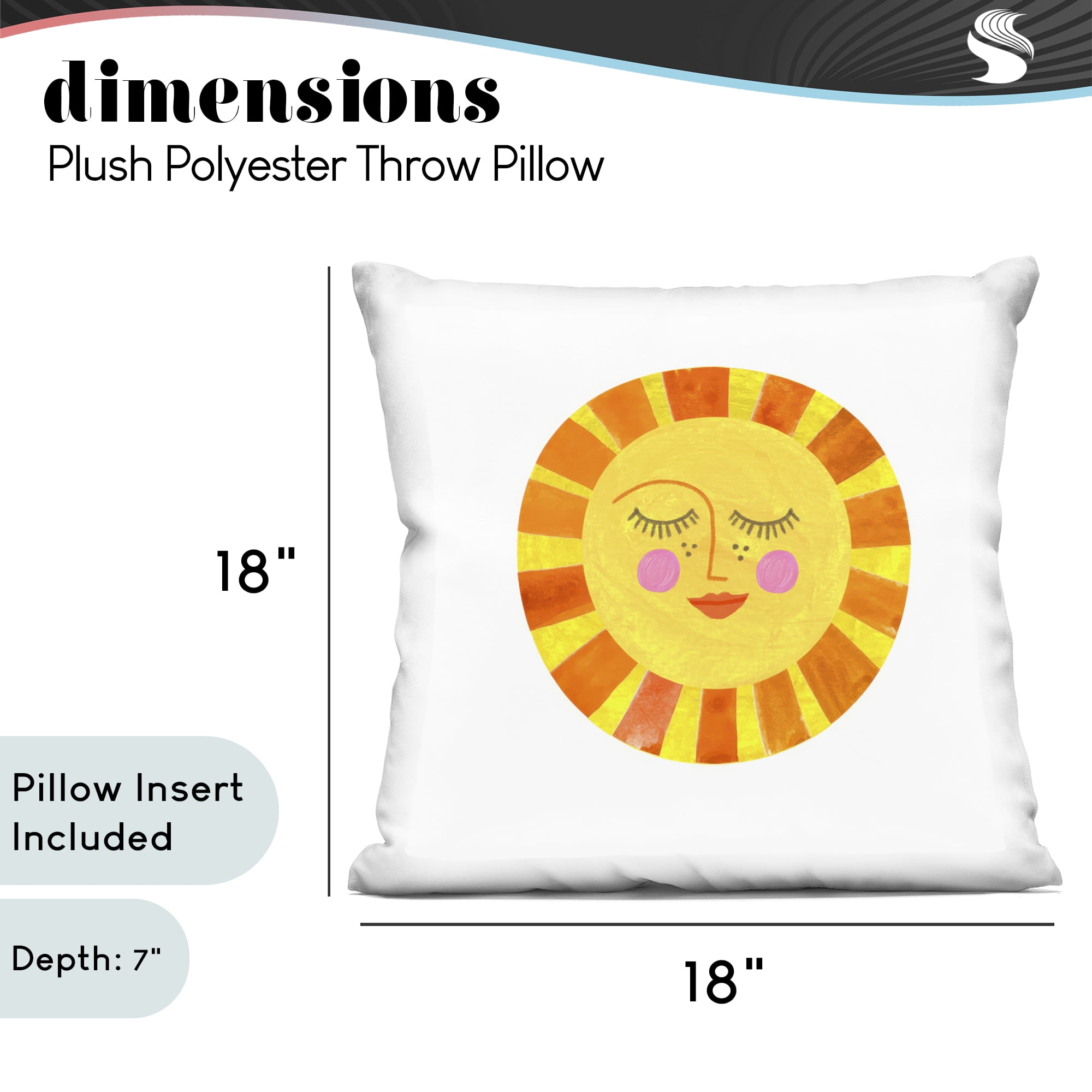 Stupell Industries Simple Warm Sunshine Decorative Printed Throw Pillow, design by Katherine Herrell Studio, 18 x 7 x 18