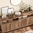thumbnail image 2 of Armoire de Rangement Cannelée Yiwa 65,8 Pouces Réglable à 3 Niveaux, Organisateur d'Entrée Moderne avec Portes Cannelées et Poignée Dorée, Conception Imperméable pour Cuisine, Salle à Manger et Bureau à Domicile, 2 of 4