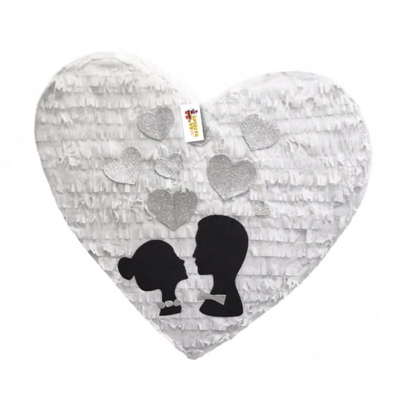 APINATA4U Wedding Bride & Groom Silhouette Heart Pinata