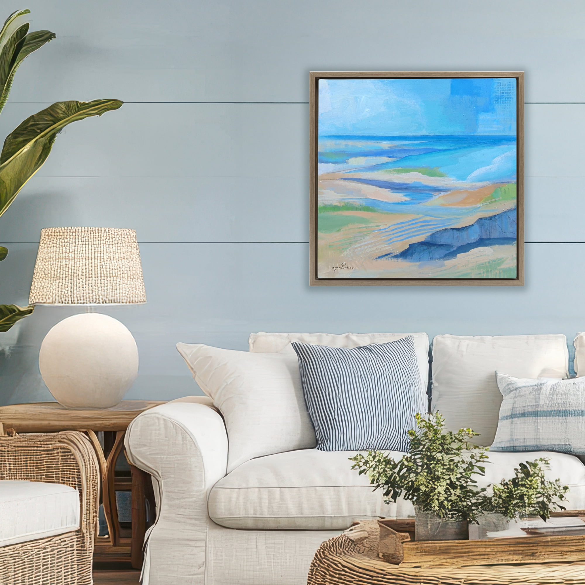 Stupell Industries After The Storm Beachscape Brown Framed Floater Canvas Wall Art, design by Lynn Ericson Fine Art