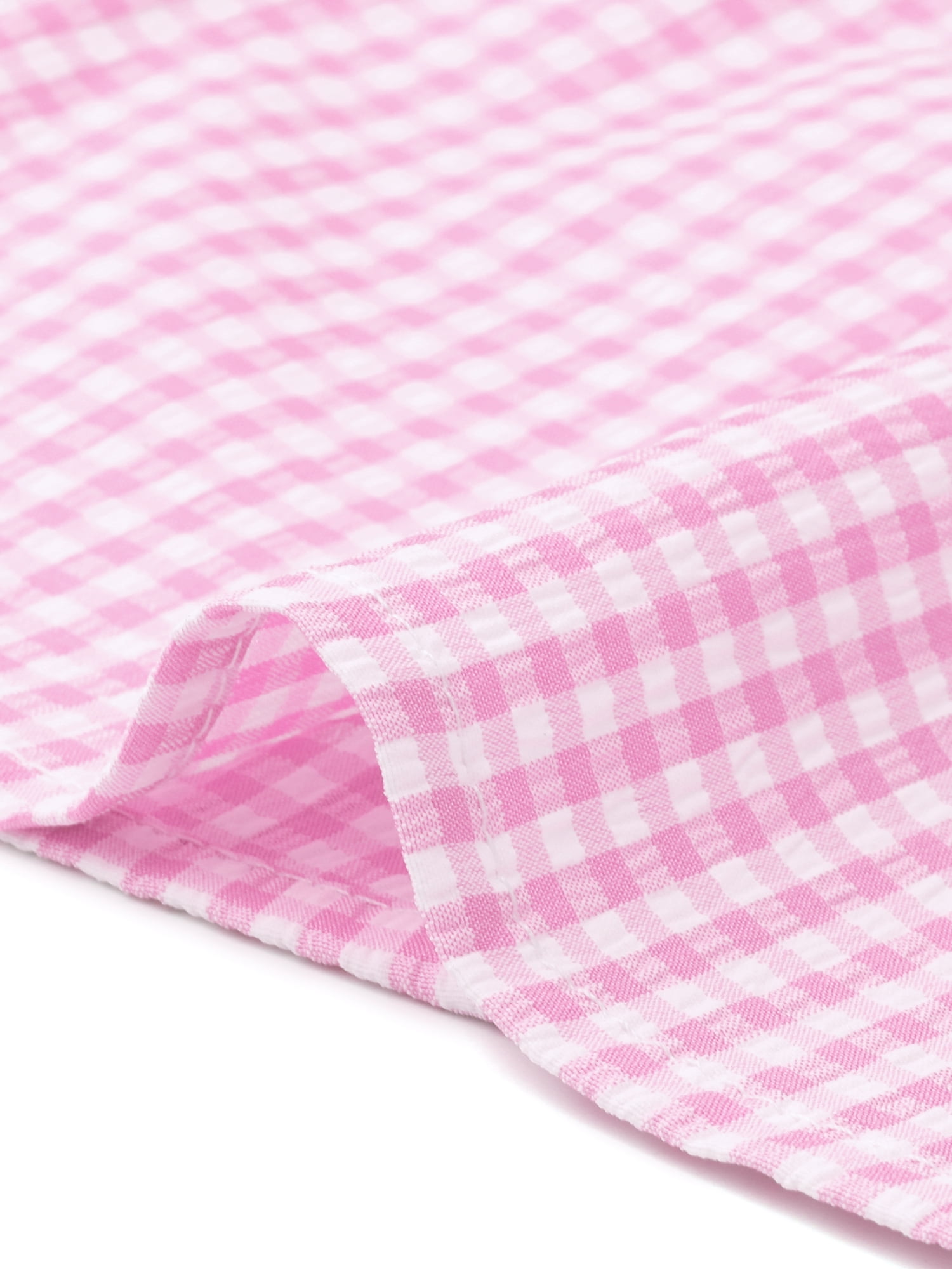 DARING DIVA Women's Gingham Drawstring Waist Tiered A-Line Midi Skirt Small Pink