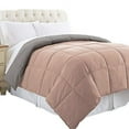 thumbnail image 3 of Benzara BM202043 Genoa Twin Size Box Quilted Reversible Comforter, Gray & Pink, 3 of 4