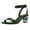 Green, variant on Women Simple Single Strap Open Toe Sandals Ankle Buckle Strap Crystal Chunky Low Heels Pumps Wedding Bridal Dressy Slide Shoes Size 8 Navy