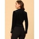 thumbnail image 5 of INSPIRE CHIC Chaqueta De Traje De Oficina De Negocios Con Solapa Y 1 Botón De Terciopelo Para Mujer Negro M, 5 of 6