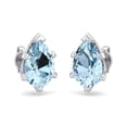 thumbnail image 2 of SuperJeweler 2 1/3 Carat Pear Shape Aquamarine Stud Earrings In Sterling Silver For Women, 2 of 6