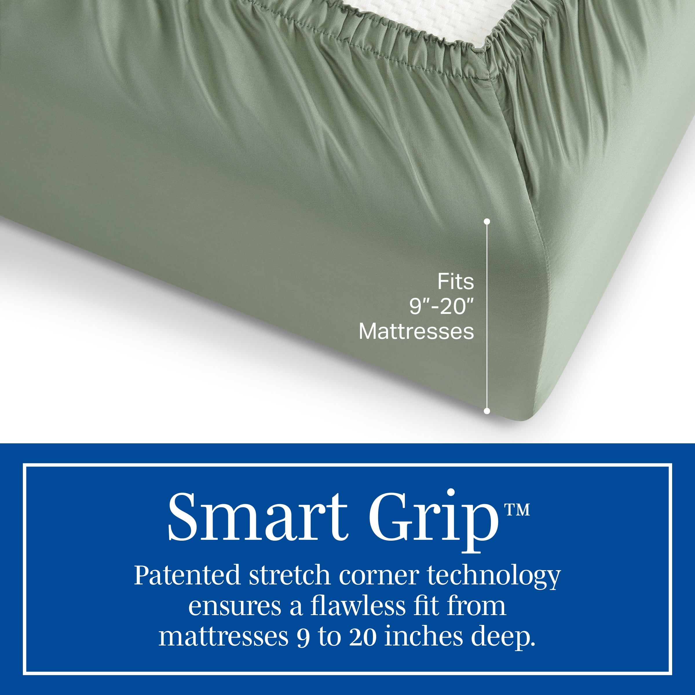 Wamsutta 1846 4-Piece 650 Thread Count Sea Spray Egyptian Giza Cotton Sateen Bed Sheets, King-Deep Pocket