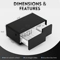 thumbnail image 2 of 41" Smart Fridge Coffee Table, 93L Refrigerator, Bluetooth, Touch Control Panel, 15W Wireless Charger, USB Ports, Speaker, Atmosphere Light, for Living Rooms, Offices, Conference Rooms– Black, 2 of 8