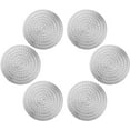 thumbnail image 1 of Posavasos, 6 Piezas Posavasos Redondos de PVC Posavasos para Café Caliente Agua Fría (Plata, 10 cm), 1 of 5