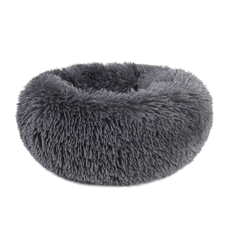Lucky Monet Round Plush Pet Bed, 20"x20", Gray photo 1