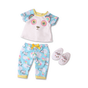 My Life As Doll 2 Pack Fashion Bundle, Includes Galaxy Dress & Panda PJ Outfits 18" for Dolls, 5 Pieces