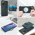 thumbnail image 3 of Decase for Samsung Galaxy Note 20 Flip PU Leather Back Cover with 2-in-1 Detachable Magnetic Wallet with 5 Card Slots Compatible Mag-Safe and RFlD Blocking Kickstand & Wireless Charging,Blue, 3 of 6