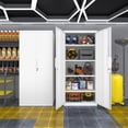 thumbnail image 2 of Metal Storage Cabinet with Adjustable Shelves & 2 Doors,70" H Garage Storage Cabinet with Lock Multi-Use Organizer for Garage,Classroom,Office,White, 2 of 8