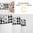 thumbnail image 5 of Bee No Hook Shower Curtain with Snap in Liner Country Bees Black White Buffalo Plaid Checkered Farmhouse Waterproof Bathroom Shower Curtain with See Through Top Window for Bathtub 72" x 78", 5 of 9